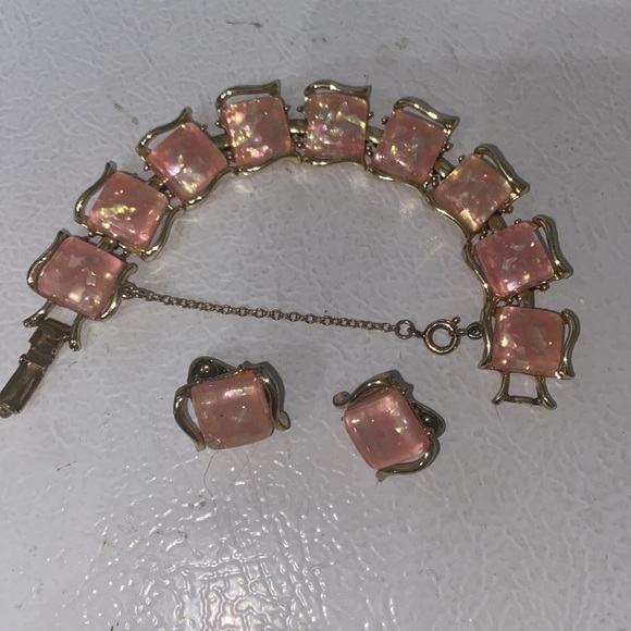 Coro Jewelry - Coro Pink Confetti Bracelet & Earrings